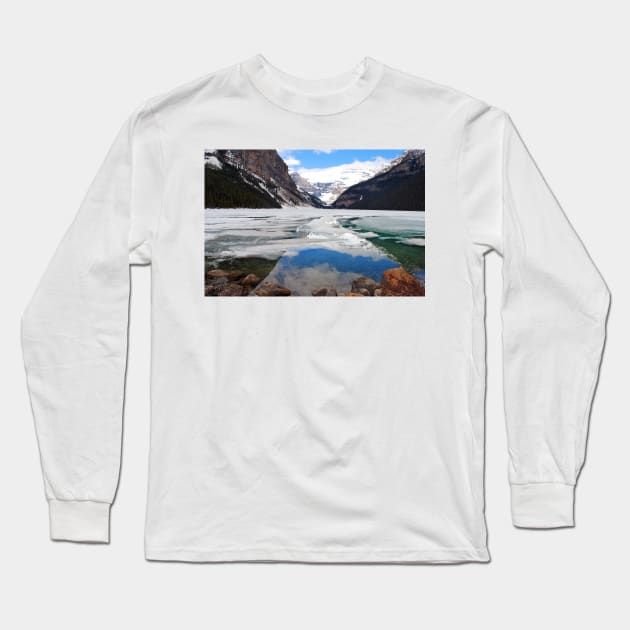 Lake Louise Victoria Glacier Canadian Rockies Canada Long Sleeve T-Shirt by Andy Evans Photos